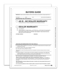 1 PART SELF ADHESIVE BUYERS GUIDES AS IS WARRANTY NO LINES 100 PACK DEALER LOT