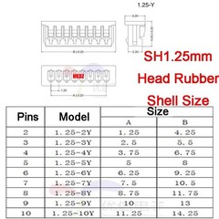 JST SH1.0mm SH1.25mm ZH1.5mm 2-10Pin Micro Connector PCB Socket Plug Wire Cable