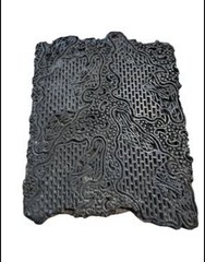 Vintage Textile Printing Block Hand Carved Wood Benares India Textile Stamp