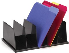 Large Sorter 5 Compartments 9 x 13 1/2 5 Inches Black 21222