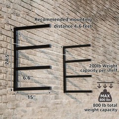 2 Pack Lumber Storage Rack 4 Level Wall Mounted Heavy Duty Wood Rack Organizer