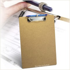 Officemate Wood Clipboard, Letter Size, Low Profile Clip Brown