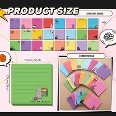 24 Pcs Funny Sticky Notes for Work 3×3 Inches Sarcastic Self Adhesive Notepad…