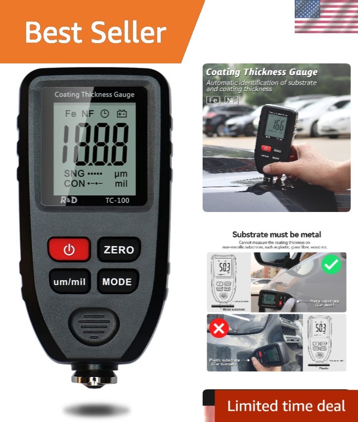 Car Coating Thickness Meter for Used Car Buyers Paint Gauge Check Metal Surfaces