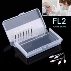 12pc/Set Dental White Polishing Stones Flame shape FG burs Arkansas Stone Points