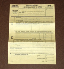 United States U.S. INDIVIDUAL INCOME TAX RETURN Form 1040A Unused IRS VTG 1949