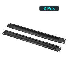 2 Pack Brush Cable Manager 1U 19 Inch Rack Mount Cable Management Panel