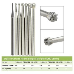Wave Dental Carbide Burs High Speed Friction Grip 19mm Surgical FGOS FG 25mm