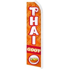 «THAI FOOD» advertising super flag swooper banner business sign Thailand