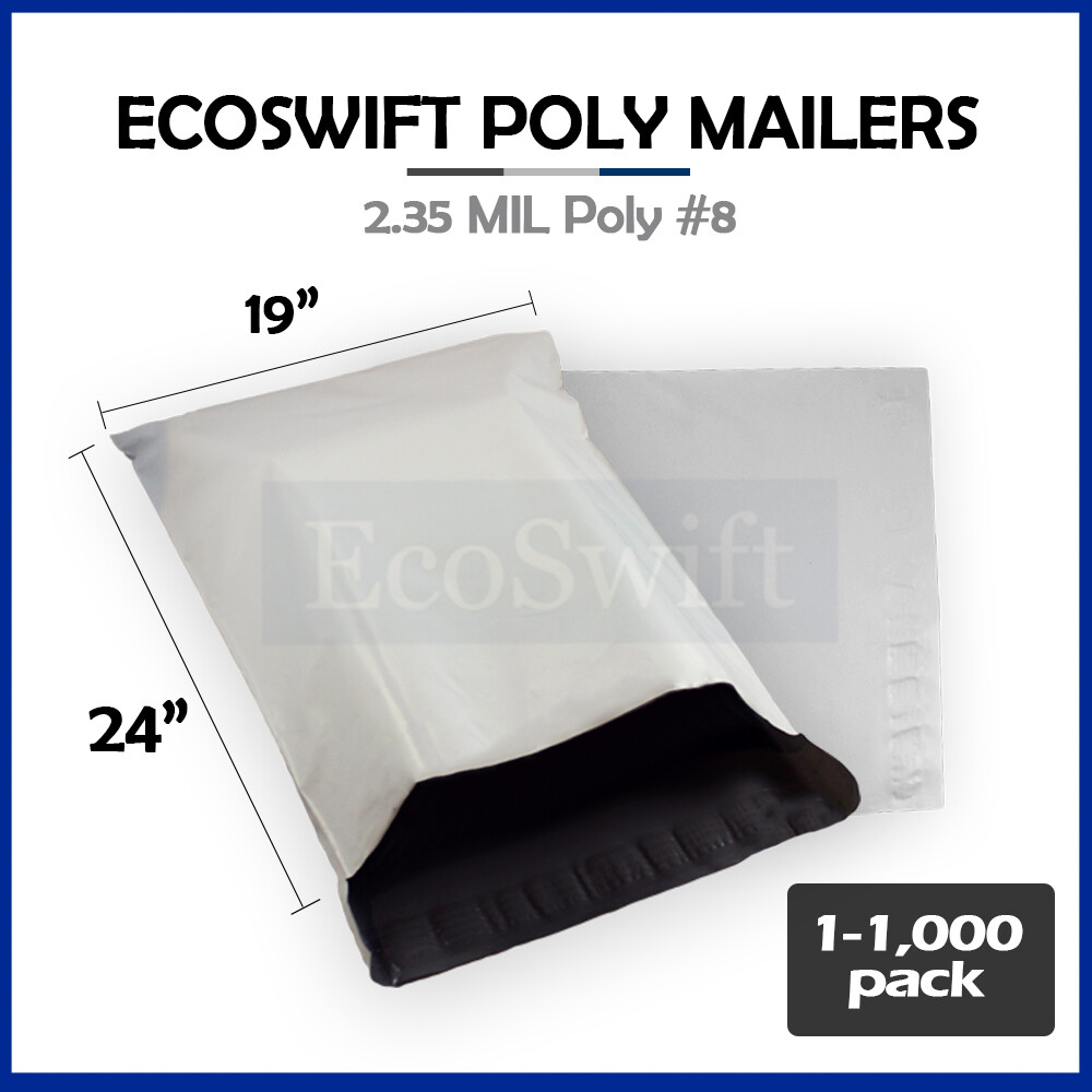 1-1000 19 x 24 «EcoSwift» Poly Mailers Envelopes Plastic Shipping Bags 2.35 MIL