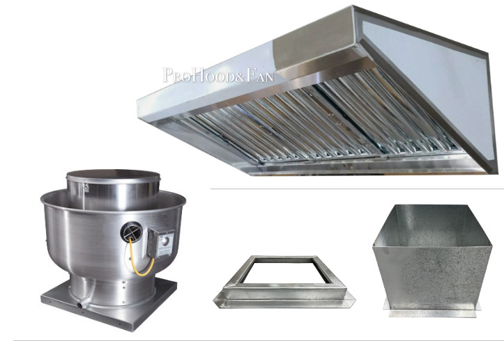 12′ FT Concession Trailer Food Truck HOOD SYSTEM CaptiveAire Fan 2300 CFM