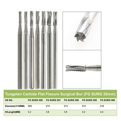 Wave Dental Carbide Burs High Speed Friction Grip 19mm Surgical FGOS FG 25mm