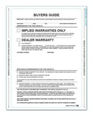 1-Part Self-Adhesive Buyers Guide – Implied Warranty – No Lines (100 per pack)