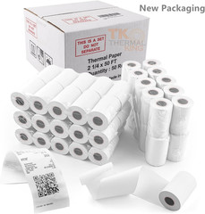 (50 Rolls) 2 1/4″ 50′ Feet White Paper Cash Register POS Receipt, Fits All Credi
