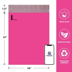 200 10×13 Poly Mailer Envelope Self Sealing Shipping Mailers Bags Pink POLYSELLS