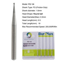 Wave Dental Surgical Burs 25mm Carbide Burs Friction Grip FG 19mm Round Pear 330