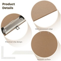 2PCS Extra Large A3 Horizontal Clipboard, 13» x 17» Wooden Low Profile Clip
