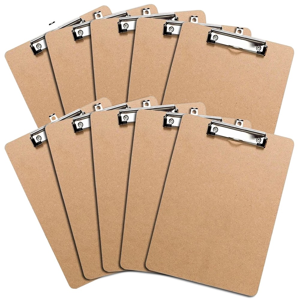 Letter Size Clipboards with Low Profile Clip Set of 10 – Wood Clipboards Bulk…