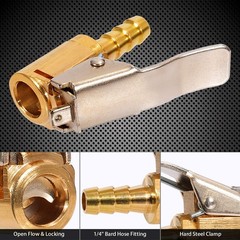 Toolwiz Lock on Air Chuck Inflate Locking with 0.25 inches, 1/4 inch-2 Pack