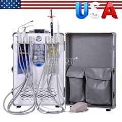 Dental Portable Delivery Air Compressor Unit +Ultrasonic Scaler +Curing Light 4H