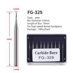 Dental Carbide Burs Pear-Shaped Type for High Speed Tungsten Steel Bur FG329 ty