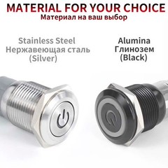 16mm 12V LED ON OFF Waterproof Stainless Steel Latching Push Button Power Switch