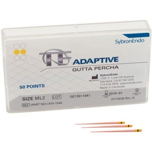Kerr Dental 815-1544 SybronEndo TF Adaptive Gutta Percha Points ML2 Yellow 50/Pk