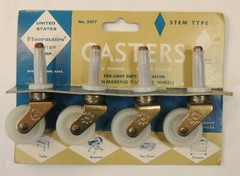 VTG MCM New NOS United States Floormates Casters Made USA Stem Type 5077 Wheels