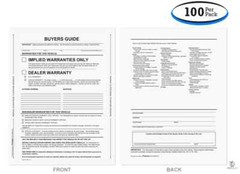 Interior Self-Adhesive Buyers Guide – Implied Warranty With Lines (100 per pack)