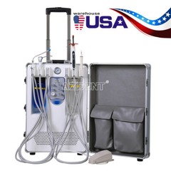 Dental Portable Mobile Delivery Unit Suction Rolling Case 4H Compressor /Chair