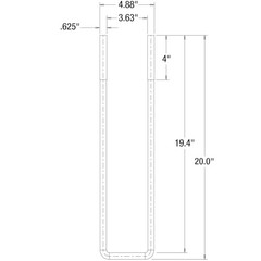 Buyers Products 20 Inch U Bolt Kit with Tie Bars Grade 5 Hardware for Trucks