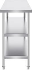 Stainless Steel Food Prep Table, 18 x 48 x 34 Inch Commercial Kitchen Worktab…