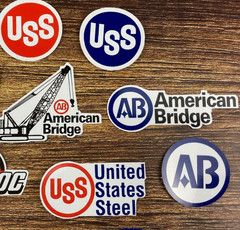 Stickers USS United States Steel AB American Bridge Union IronWorkers Carpenters