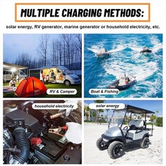 12V 100Ah LiFePO4 Lithium Battery Cycle Deep Built-in BMS for Solar RV Off-grid