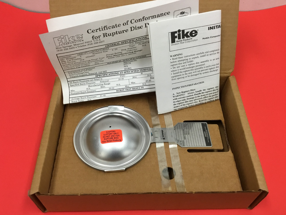 FIKE – Type PLHOV-BT – Size 2″ – 50.00 PSIG@ – Rupture Disc – NEW