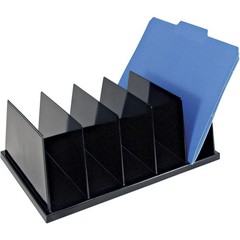 Large Sorter, 5 Compartments, 9 x 13 1/2 x 5 Inches, Black (21222)