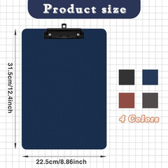4 Pack Colored Clip Boards,Plastic Clipboards with Low Profile Metal Clip,Hangab