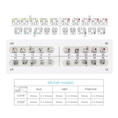 AZDENT Dental Orthodontic Brackets Braces Mini Roth MBT Slot 022/018 Hooks 345