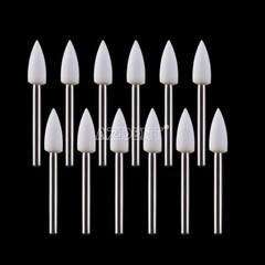 12pc/Set Dental White Polishing Stones Flame shape FG burs Arkansas Stone Points