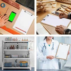 2 Pack Hardboard Office Clipboard, Letter-Size Clipboard with Low Profile Clip,