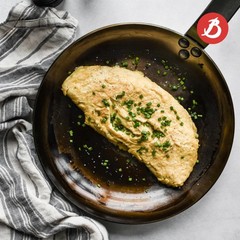 de Buyer MINERAL B Carbon Steel Omelette Pan – 9.5” Diameter, 7.7” C