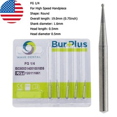 Wave Dental Carbide Burs Round For High Speed Handpiece FG 1/4 1/2 2 4 6 8 Prima