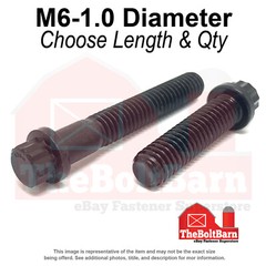 M6-1.0 Metric 12 Point Flange Screws Bolts Black Oxide (Pick Length & Qty)