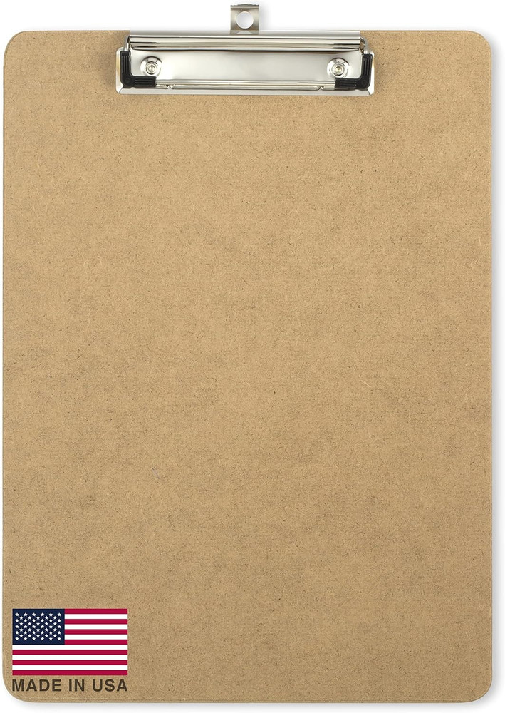 Recycled Wood Clipboard Letter Size Low Profile Clip 9×12.5in Brown