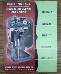 United States Machine Tool Ohio Hand Milling Machine Industrial Brochure Vintage