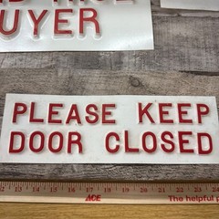 Vintage Red & White Plastic Sign Lots – Exit Yard Sale Open Wild Rice Buyer Door
