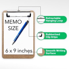 6″ x 9″ Mini Clipboard with Low Profile Clip (Set of 30) – BRAND NEW
