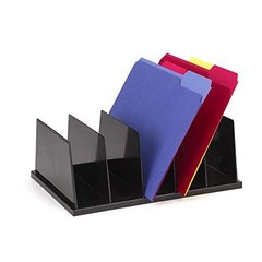 Large Sorter, 5 Compartments, 9 x 13 1/2 x 5 Inches, Black (21222)