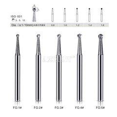 AZDENT Dental FG Tungsten Carbide Burs Dills Round Type For High Speed Handpiece