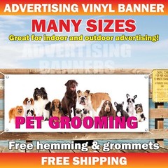 PET GROOMING Advertising Banner Vinyl Mesh Sign dog vets cut animal cats shop